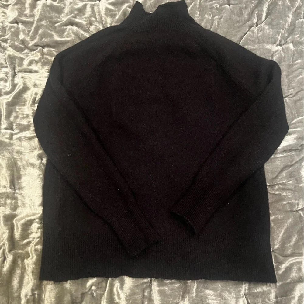 J Crew Black Merino Wool Blend Mockneck Sweater (Size XXS)